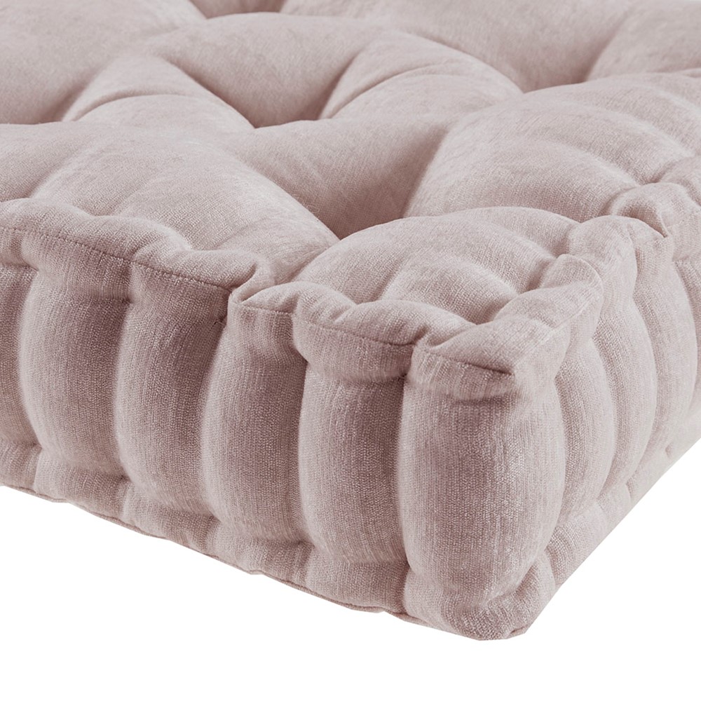 Intelligent Design Azza Poly Chenille Square Floor Pillow Cushion Compress Pack in Blush, 20x20" ID31-2472 - Image 5
