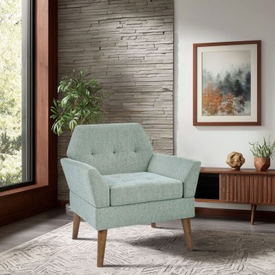510 Design Newtin Mid-Century Modern Lounge Chair in Teal, One Size 5DS100-0067