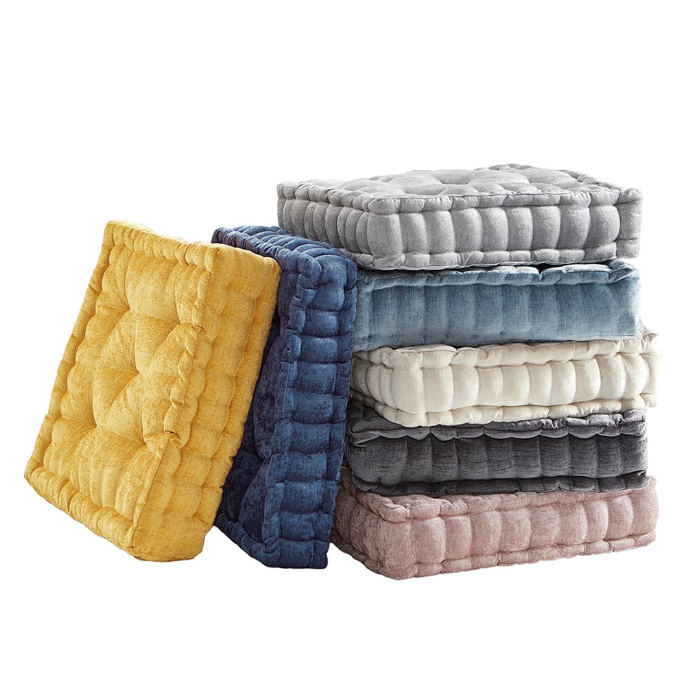 Intelligent Design Azza Poly Chenille Square Floor Pillow Cushion Compress Pack in Blush, 20x20" ID31-2472 - Image 4