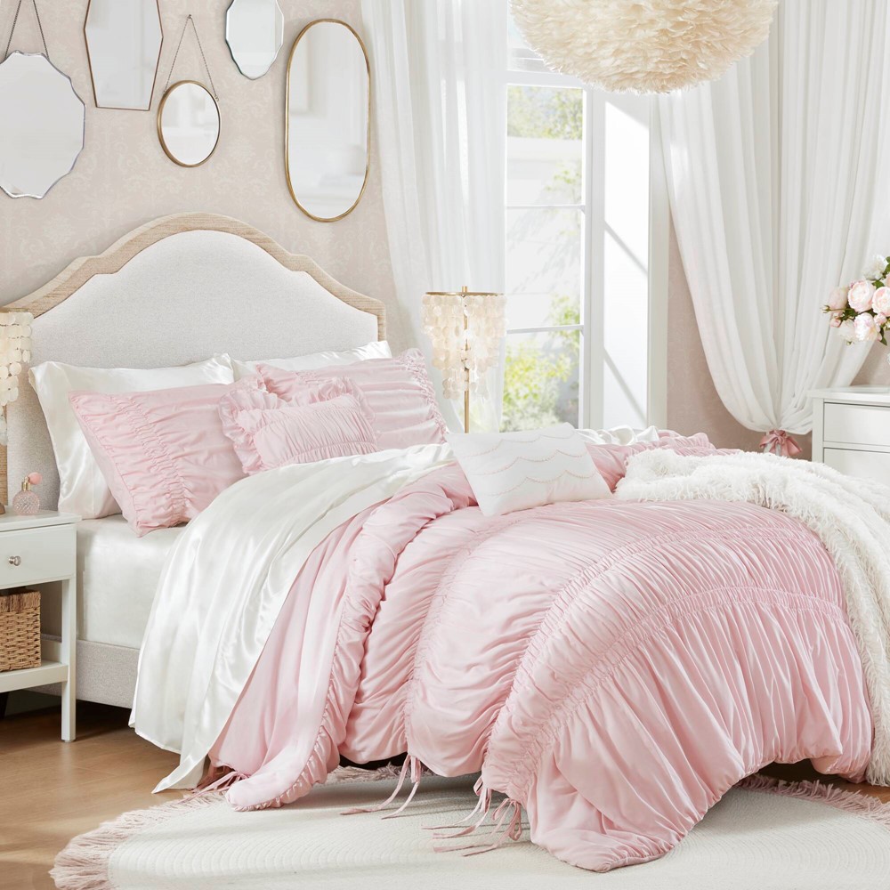 Intelligent Design Ella Comforter Set in Pink, Full/Queen ID10-2514 - Image 2