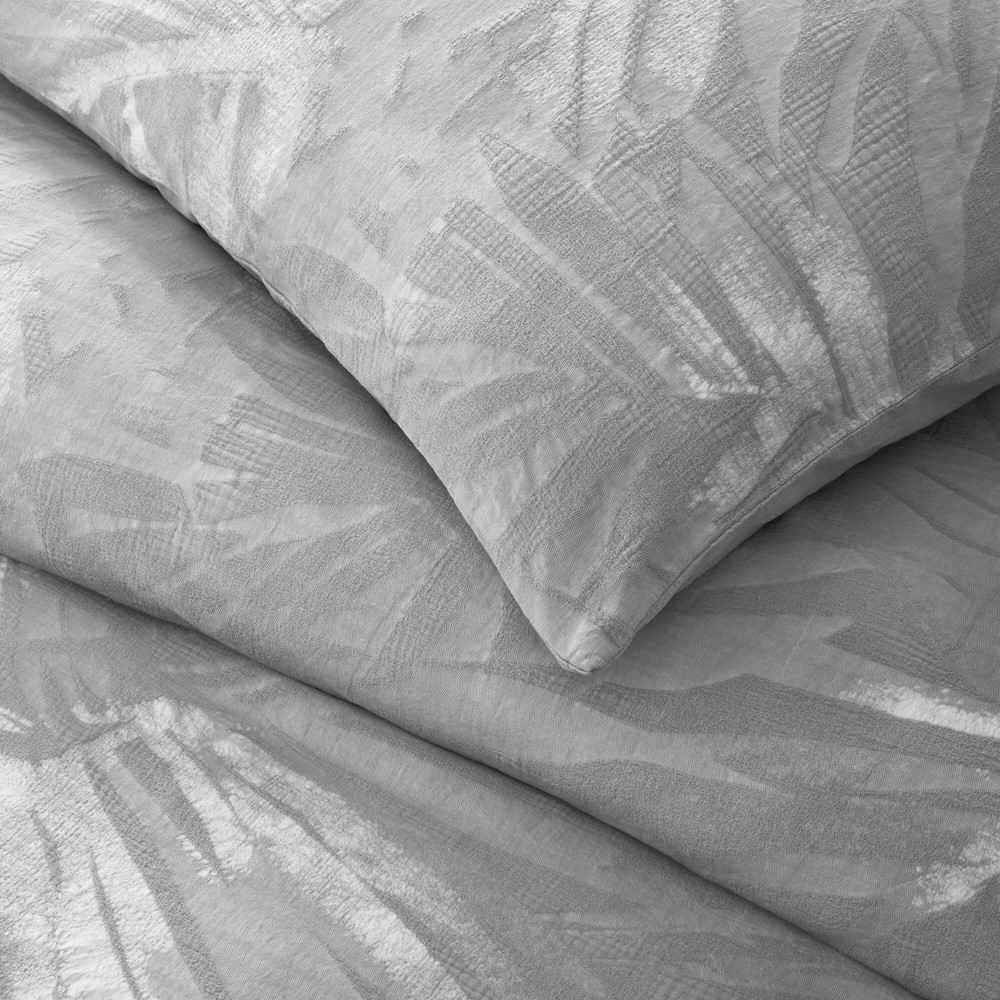 Harbor House Coastal Leaves 3 Piece 3 Piece Cotton Duvet Set in Light Gray, King HHD12-1958 - Image 4