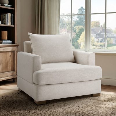 Madison Park Tasha Oversized Upholstered Arm Chair in Beige, One Size MP103-1299