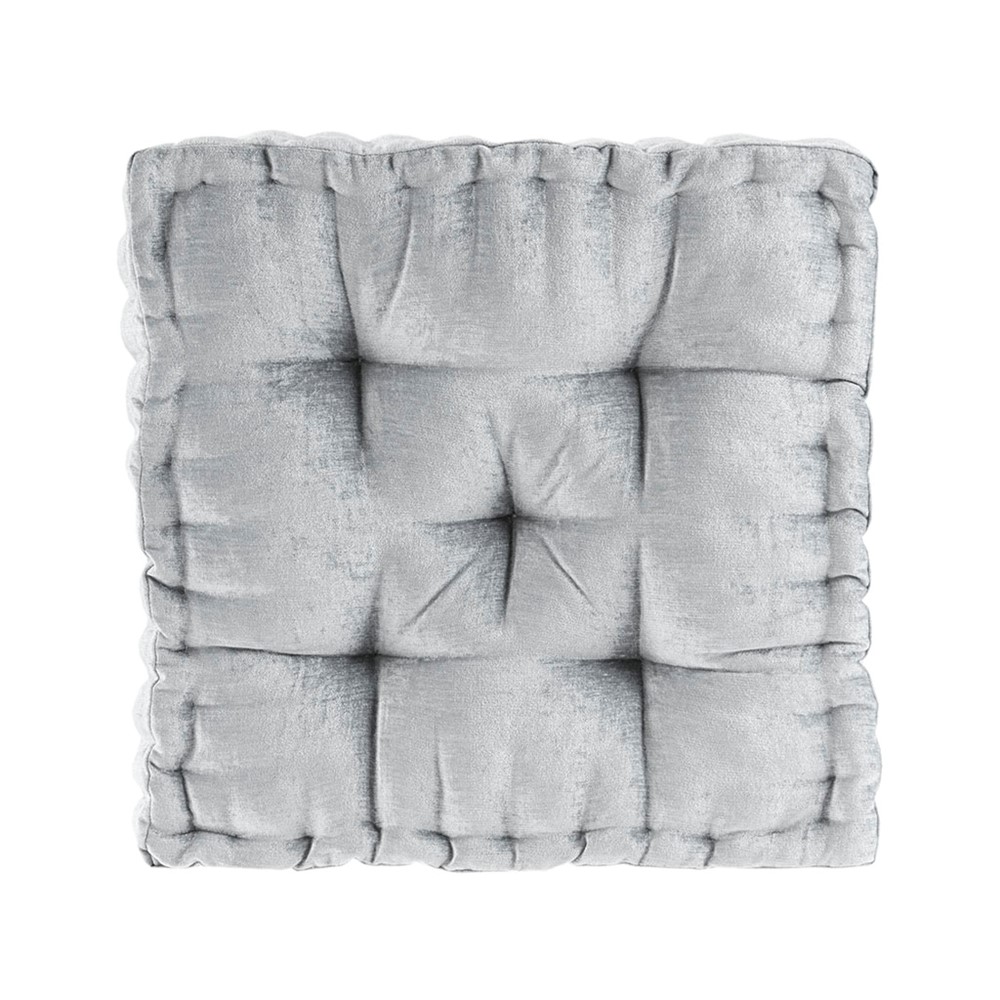 Intelligent Design Azza Poly Chenille Square Floor Pillow Cushion Compress Pack in Grey, 20x20" ID31-2478 - Image 6