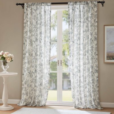 Madison Park Lana Floral Window Panel in Blue, 42x84" MP40-9013