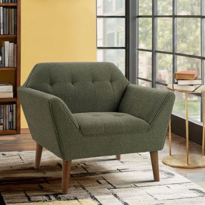 INK+IVY Newport Wide Mid-Century Modern Lounge Chair in Green, One Size II110-0613